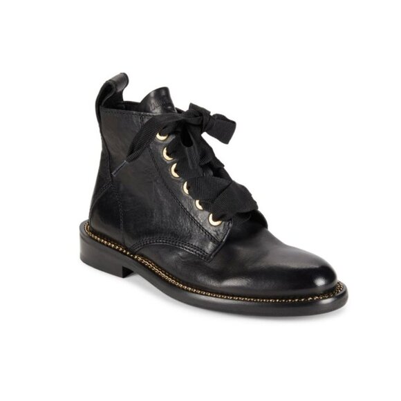 Zadig & Voltaire Laureen Jumbo-Lace Leather Zip Boots Sz EU40/US10 - Picture 1 of 15